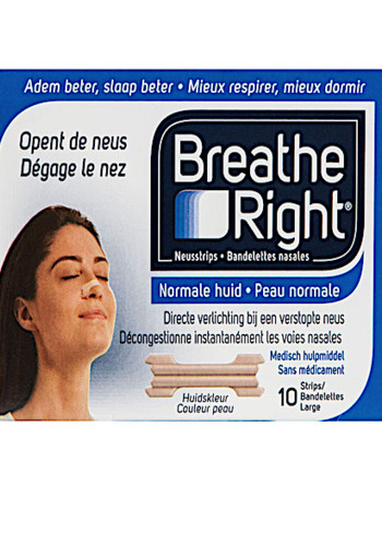 Bre­a­the Right Neus­strips lar­ge nor­ma­le huid 10 stuks