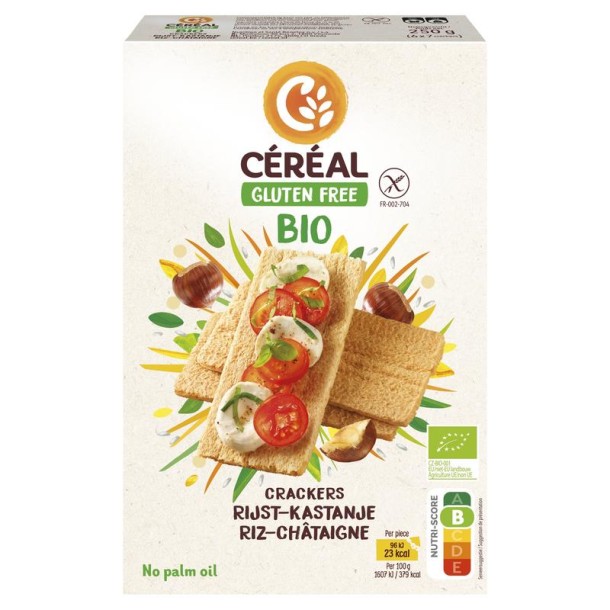 Cereal Cracker rijst kastanje bio (250 Gram)