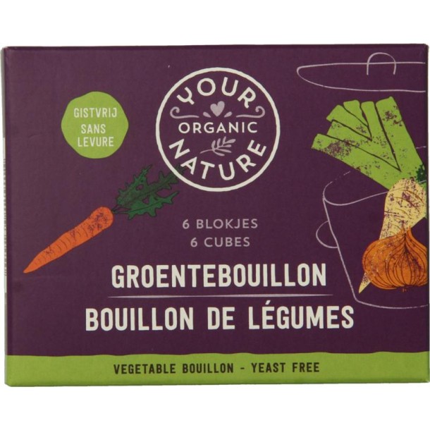 Your Organic Nat Groentebouillonblokjes helder bio (6 Stuks)