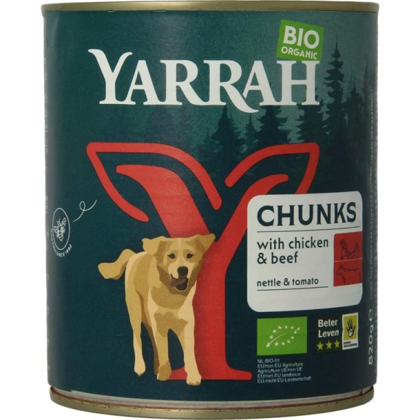 Yarrah Hond brok rund in saus bio (820 Gram)