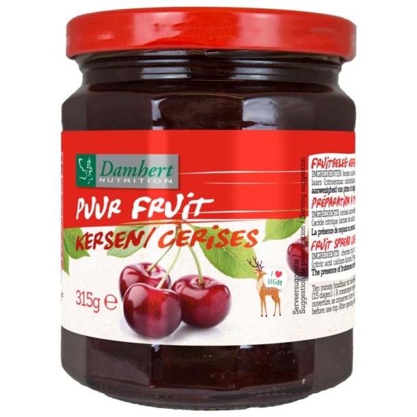 Damhert Puur fruit confituur kersen (315 Gram)