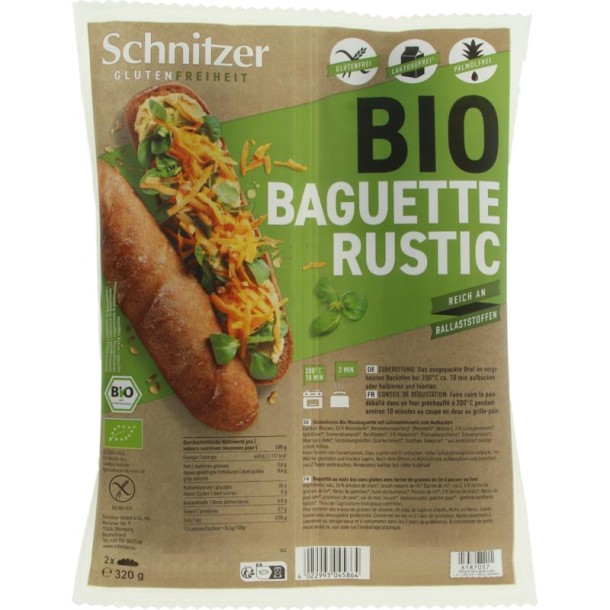 Schnitzer Baguette rustic 160 gram bio (2 Stuks)