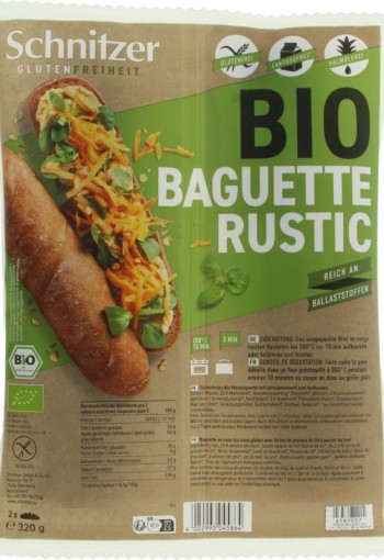Schnitzer Baguette rustic 160 gram bio (2 Stuks)