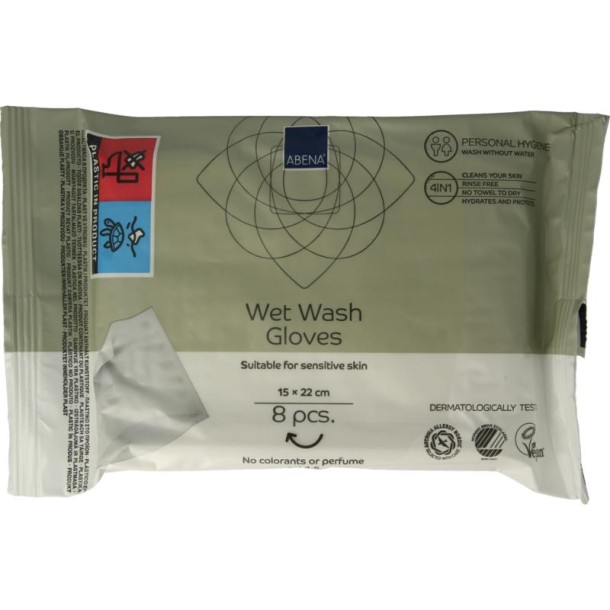 Abena Wet wash washandjes verzorgend (8 Stuks)