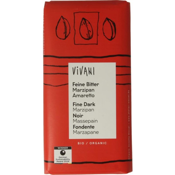 Vivani Chocolade puur met marsepein & amaretto bio (100 Gram)