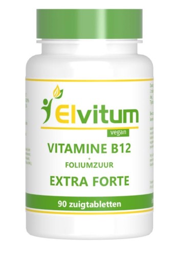 Elvitaal/elvitum Vitamine B12 extra forte + foliumzuur (90 Zuigtabletten)