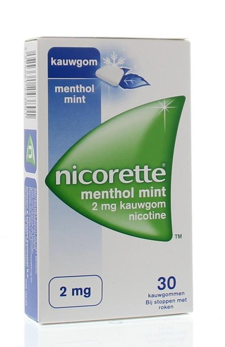 Nicorette Kauwgom 2mg menthol mint (30 Stuks)