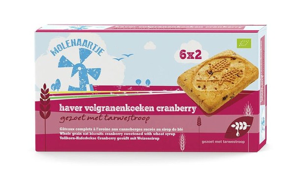 Molenaartje Haver volgranenkoeken cranberry bio (240 Gram)