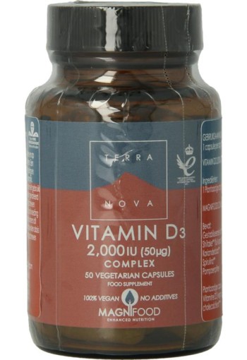 Terranova Vitamine D3 2000IU complex (50 Vegetarische capsules)