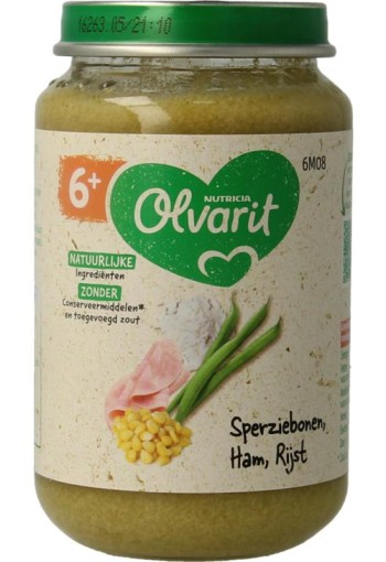 Olvarit Sperziebonen ham rijst 6M08 (200 Gram)