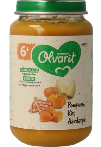 Olvarit Pompoen kip aardappel 6M09 (200 Gram)