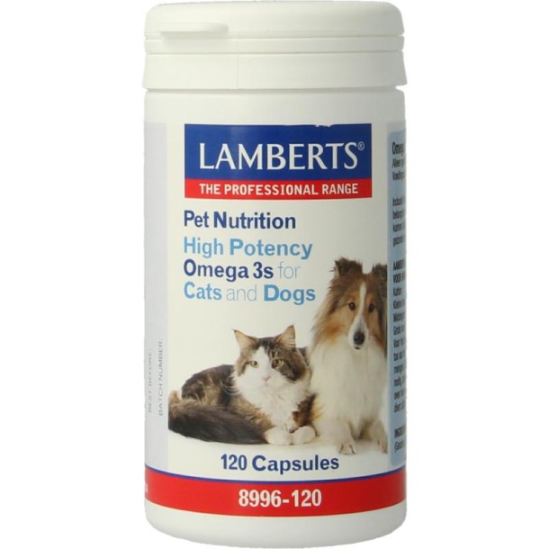 Lamberts Omega 3 voor dieren hond en kat (120 Capsules)