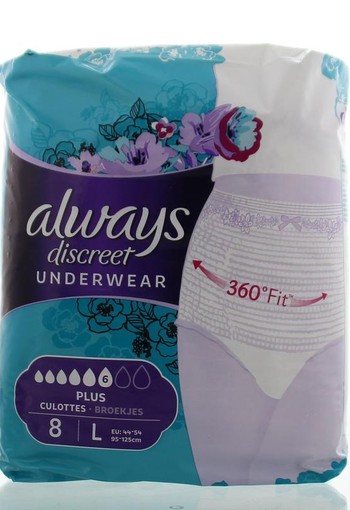 Always Discreet underwear broekjes maat L (8 Stuks)