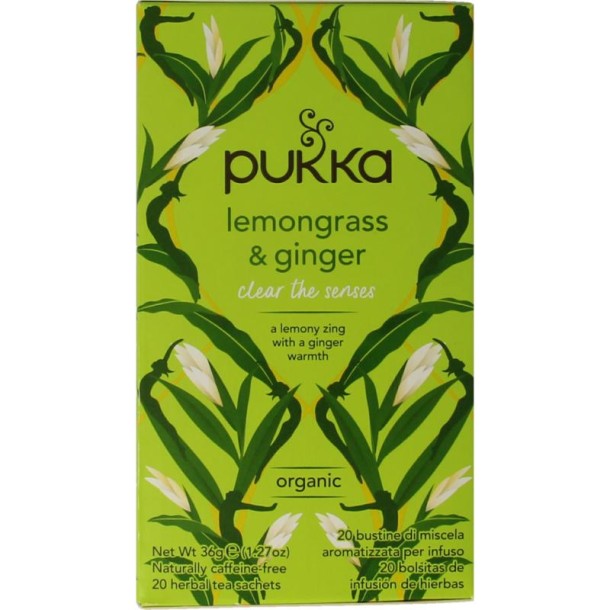 Pukka Lemongrass & ginger thee bio (20 Zakjes)