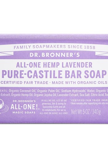 Dr Bronners Barsoap lavendel (140 Gram)