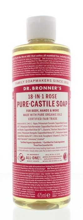 Dr Bronners Liquid soap roos (475 Milliliter)