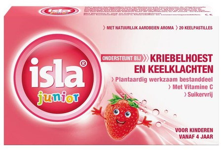 Isla Junior keelpastilles aardbei (20 Pastilles)