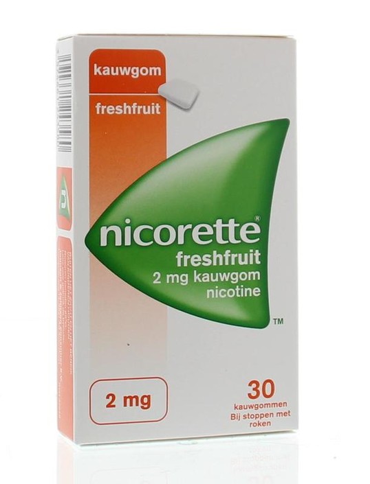 Nicorette Kauwgom 2mg freshfruit (30 Stuks)