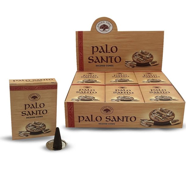 Green Tree Kegelwierook palo santo (10 Stuks)