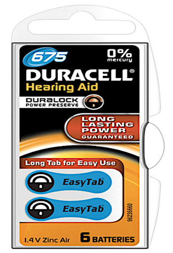 Dura­cell Hea­ring aid 675 du­ra­lock 6 stuks