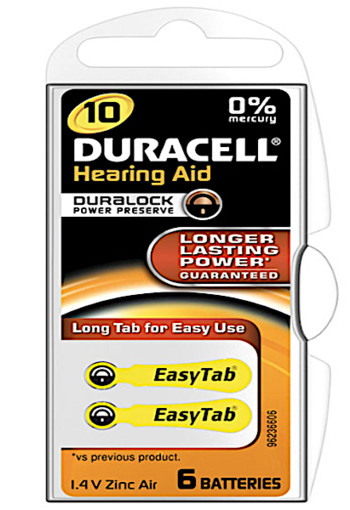Dura­cell Bat­te­rij hea­ring aid da10 6 stuks