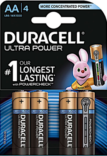 Dura­cell Ul­tra po­wer AA al­ka­li­ne bat­te­rij­en