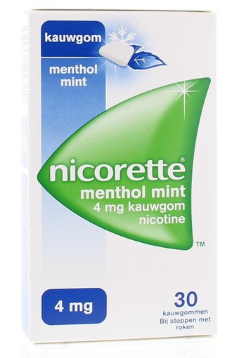 Nicorette Kauwgom 4mg menthol mint (30 Stuks)
