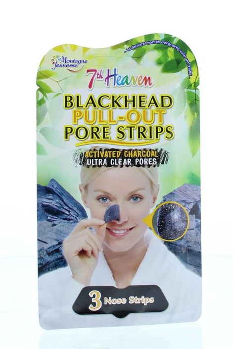 Montagne 7th Heaven gezichtsmasker charcoal pore strips (3 Stuks)