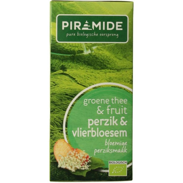 Piramide Groene thee perzik vlierbloesem bio (20 Zakjes)