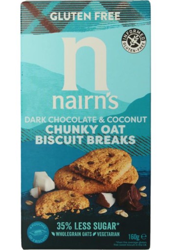 Nairns Biscuit breaks pure chocolade & kokos (160 Gram)