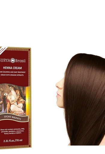Surya Brasil Henna haarverf creme licht bruin (70 Milliliter)