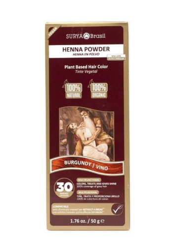 Surya Brasil Henna haarverf poeder burgundy (50 Gram)