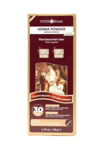 Surya Brasil Henna haarverf poeder goud bruin (50 Gram)