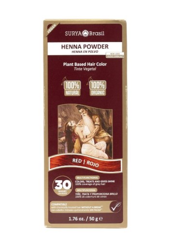 Surya Brasil Henna haarverf poeder rood (50 Gram)