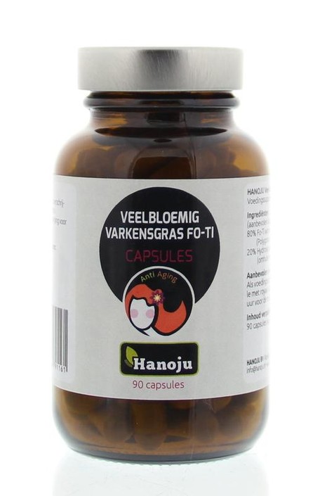 Hanoju Veelbloemig varkensgras fo-ti (90 Capsules)