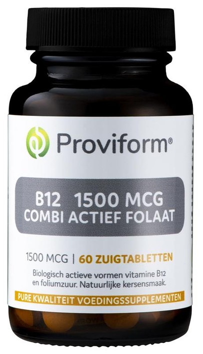 Proviform Vitamine B12 1500 mcg combi actief folaat (60 Zuigtabletten)