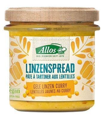 Allos Linzenspread gele curry bio (140 Gram)