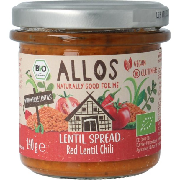 Allos Linzenspread rode chili bio (140 Gram)