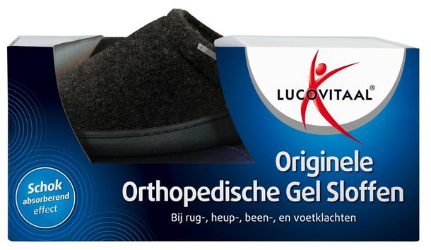 Lucovitaal Orthopedische gel sloffen zwart maat 40-41 (1 Paar)