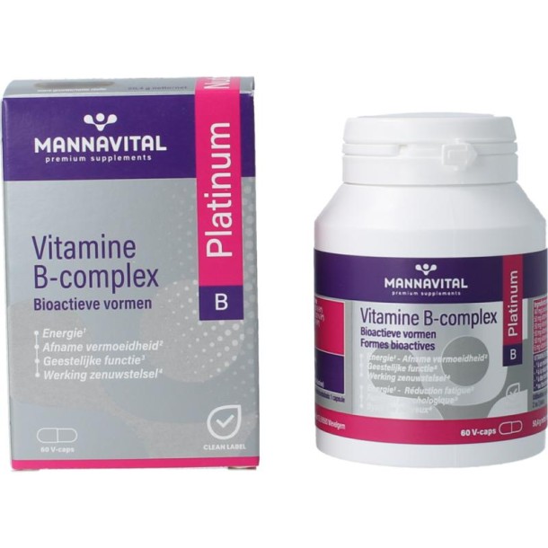 Mannavital Vitamine B complex platinum (60 Vegetarische capsules)