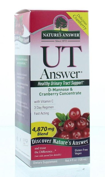 Natures Answer D-Mannose & cranberry/ut answer 3 dgn kuur (120 Milliliter)