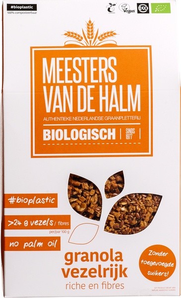 De Halm Granola vezelrijk bio (350 Gram)