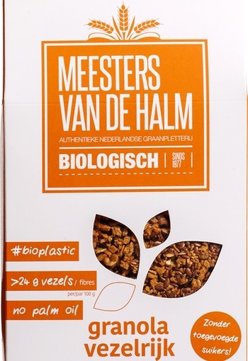 De Halm Granola vezelrijk bio (350 Gram)