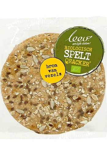 Leev Spelt qrackers volkoren & lijnzaad bio (44 Gram)