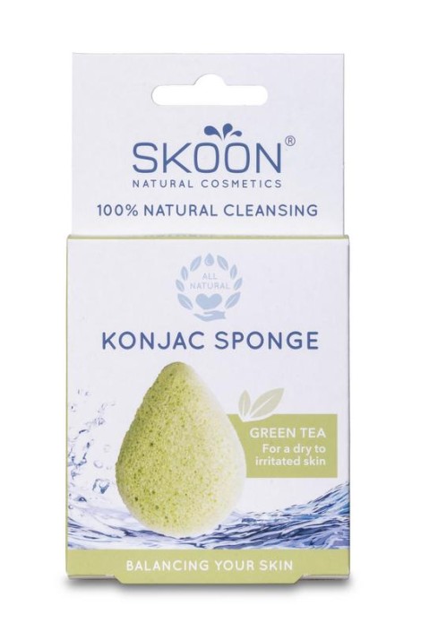 Skoon Konjac spons green tea bio (1 Stuks)