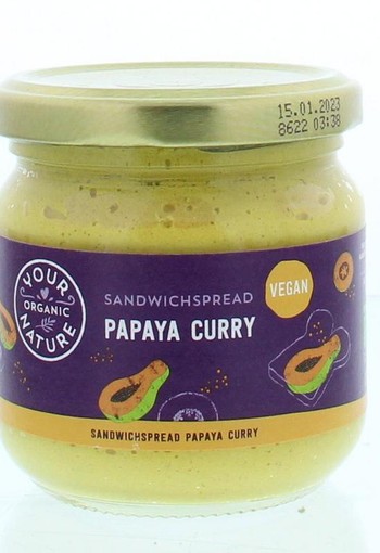 Your Organic Nat Sandwichspread papaya-curry bio (180 Gram)