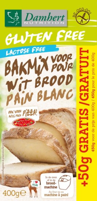 Damhert Bakmix wit glutenvrij (400 Gram)