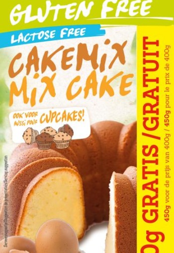 Damhert Cakemix glutenvrij met 50 gram gratis (400 Gram)