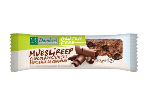 Damhert Mueslireep chocolade glutenvrij (30 Gram)