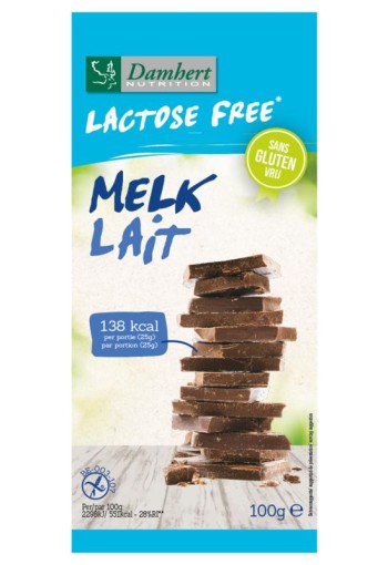 Damhert Chocoladetablet melk glutenvrij en lactosevrij (100 Gram)